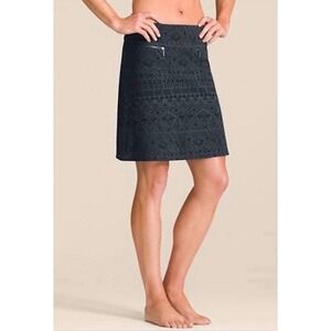 Athleta A-line‎ Walking Skirt Womens Medium Gray Strata Print Zipper Pockets